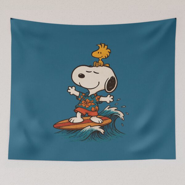 Item preview, Snoopy Surfing – Tropical Hawaiian Dog & Bird Riding the Wave designed and sold by Tidal Arts.