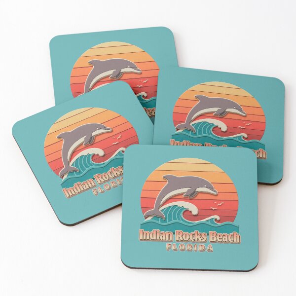Item preview, Indian Rocks Beach Florida Retro Dolphin & Sunset designed and sold by Mandeville Photography.