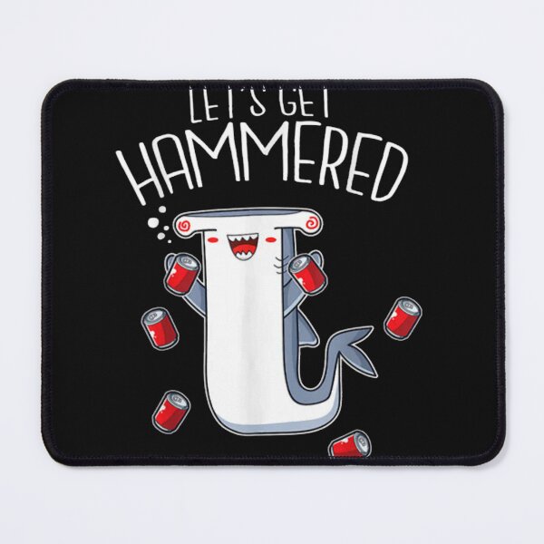 Item preview, Lets Get Hammered Funny Beer Drinking Shark designed and sold by BrandiJones1.