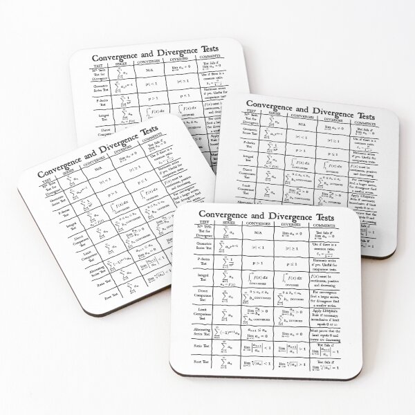 Item preview, Nerdy Vintage Convergence and Divergence Series Tests Calculus Math Teacher Black Text designed and sold by MathWare MathClips.