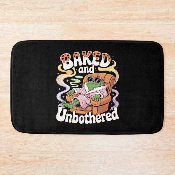 Item preview, Baked And Unbothered Chill Stoner Frog Cartoon 420 designed and sold by FloraVenita.