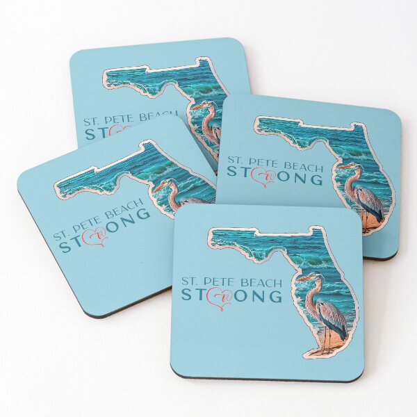 Item preview, St Pete Beach Florida Strong Florida Retro Blue Heron Map of Florida  designed and sold by Mandeville Photography.