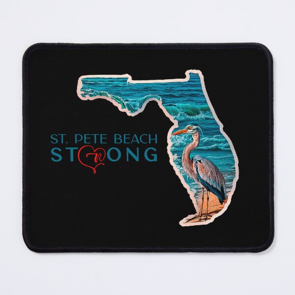 Item preview, St Pete Beach Florida Strong Florida Retro Blue Heron Map of Florida designed and sold by Mandeville Photography.