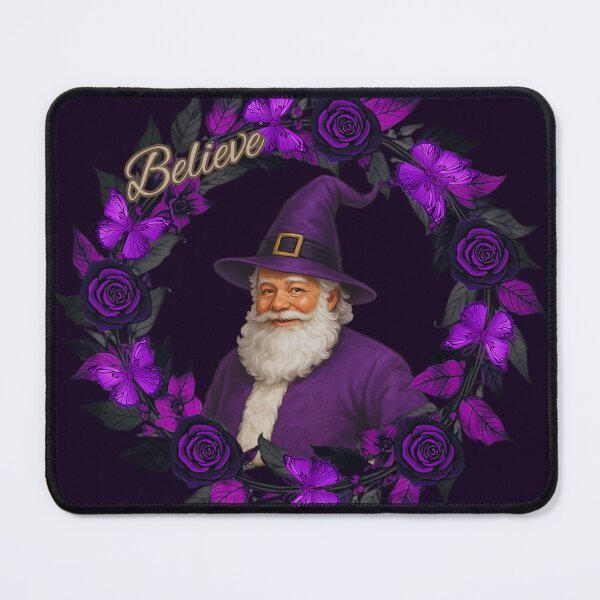 Item preview, Believe in Santa Winter Witch Magic – Purple Santa Witch Wreath Art by CarmaQuanTarot designed and sold by CarmaQuanTarot.