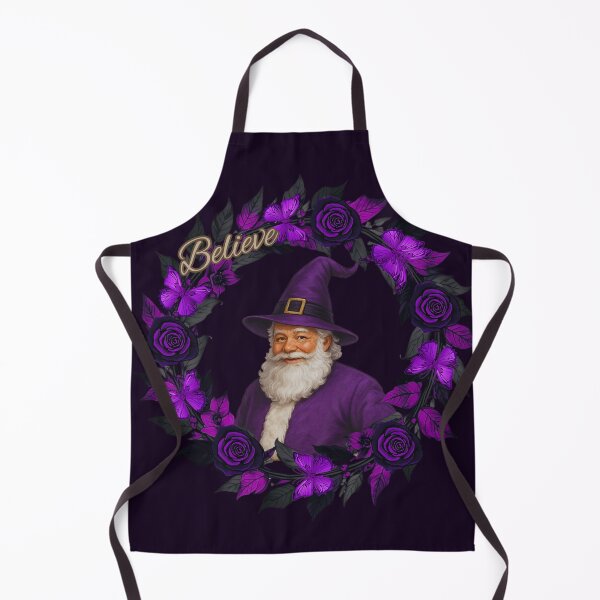 Item preview, Believe in Santa Winter Witch Magic – Purple Santa Witch Wreath Art by CarmaQuanTarot designed and sold by CarmaQuanTarot.