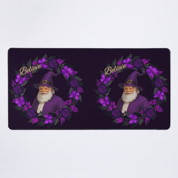 Item preview, Believe in Santa Winter Witch Magic – Purple Santa Witch Wreath Art by CarmaQuanTarot designed and sold by CarmaQuanTarot.