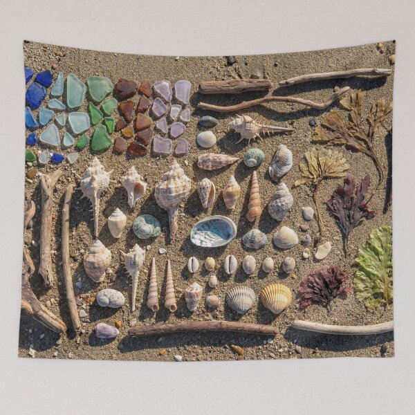 Item preview, Beachcomber's Treasure - Sea Glass & Shell Knolling Gradient designed and sold by SavinMercantile.
