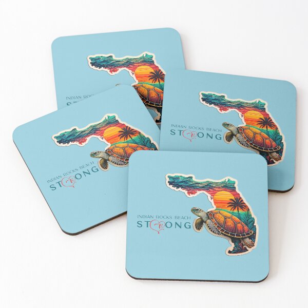 Item preview, Indian Rocks Beach, Florida Strong Florida Retro Turtle & Sunset Artwork designed and sold by Mandeville Photography.
