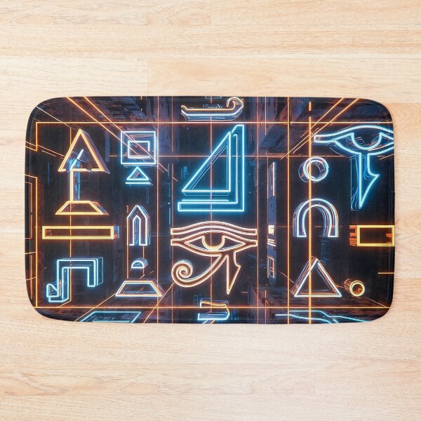 Item preview, 3D Perspectives, Cyberpunk Egyptian Hieroglyphics, Symmetrical Textures (image size 8320x12480) designed and sold by Digital-Davinci.