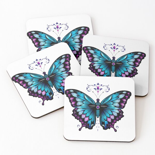 Item preview, Mystical Blue Violet Butterfly – Fantasy Boho Art Nouveau Design designed and sold by FaerieFusion.
