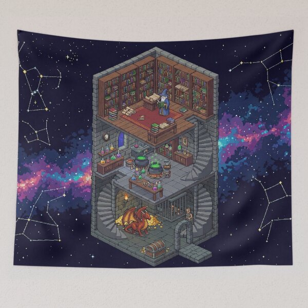 Item preview, The Wizard's Tower - Isometric Fantasy Cross-Section designed and sold by SavinMercantile.