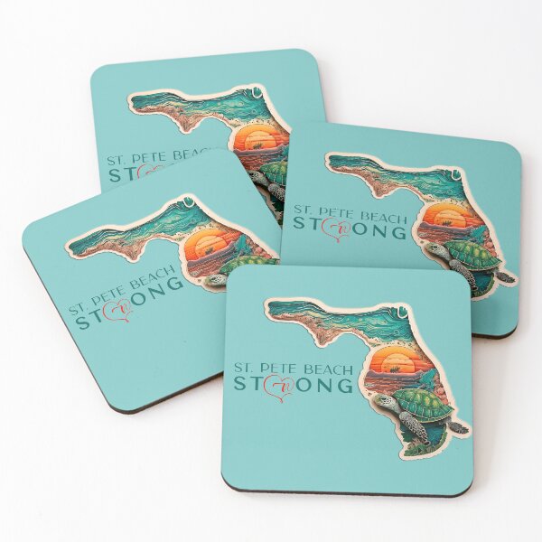 Item preview, St Pete Beach Florida Strong Florida Retro Turtle & Sunset Artwork designed and sold by Mandeville Photography.