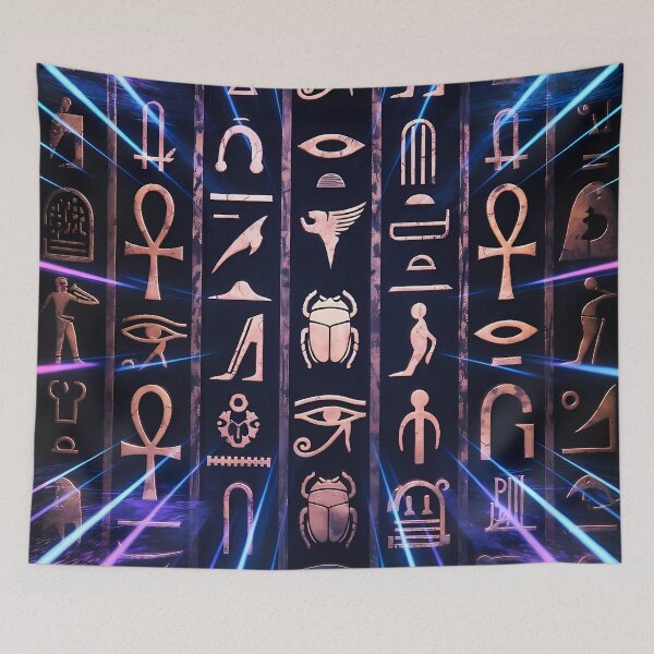 Item preview, 3D Perspectives, Cyberpunk Egyptian Hieroglyphics, Symmetrical Textures (image size 8320x12480) designed and sold by Digital-Davinci.