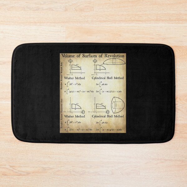 Item preview, Nerdy Vintage Volume of Surfaces of Revolution Calculus Math Teacher Black Text Parchment designed and sold by MathWare MathClips.