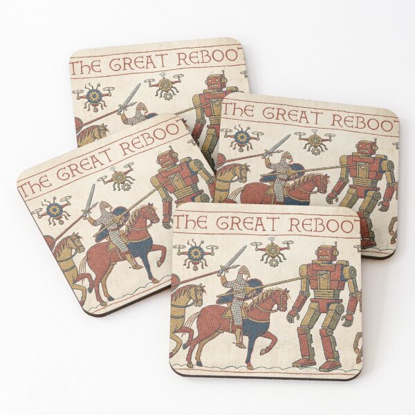 Item preview, The Great Reboot - Medieval Tapestry Robots Meme designed and sold by SavinMercantile.