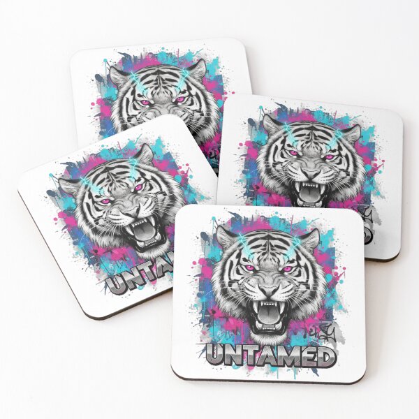 Item preview, Untamed Fury: Neon Street Art Tiger Head designed and sold by MartinxMarie.