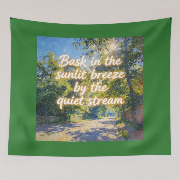 Item preview, Bask in the Sunlit Breeze Quiet Stream Oil Painting Art designed and sold by wangkyxing.
