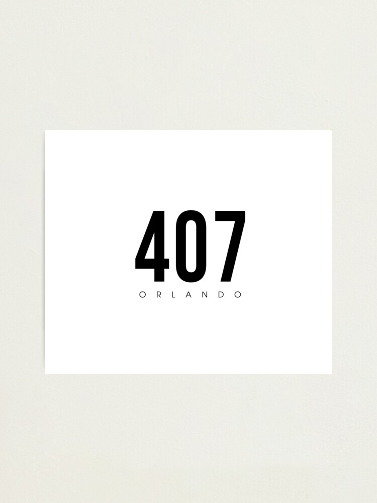 "Kissimmee, FL 407 Area Code design" Photographic Print for Sale by