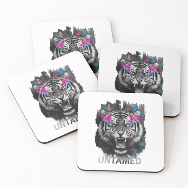 Item preview, Neon Cyberpunk Tiger: Untamed Rage Statement Art designed and sold by MartinxMarie.