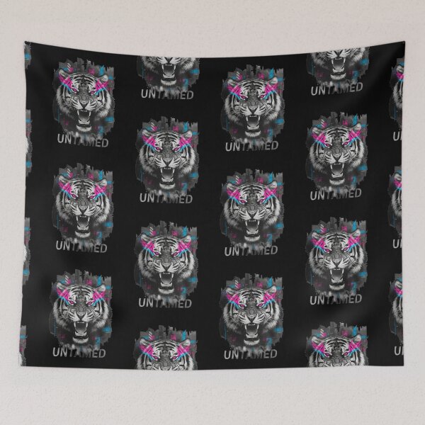 Item preview, Neon Cyberpunk Tiger: Untamed Rage Statement Art designed and sold by MartinxMarie.