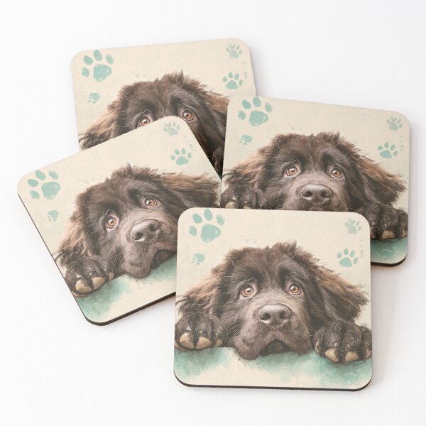 Item preview, Newfoundland Dog Peeking over Wall 01 designed and sold by Elisabeth Lucas.