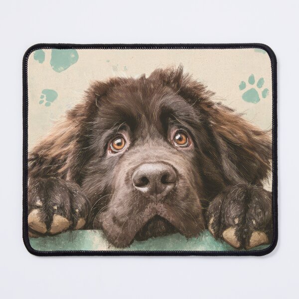 Item preview, Newfoundland Dog Peeking over Wall 01 designed and sold by Elisabeth Lucas.