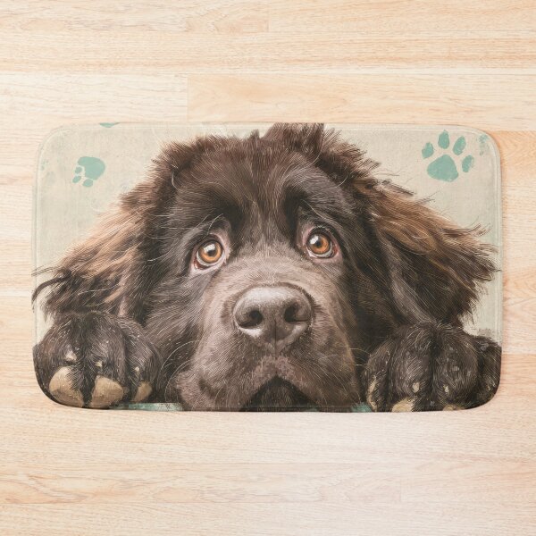 Item preview, Newfoundland Dog Peeking over Wall 01 designed and sold by Elisabeth Lucas.