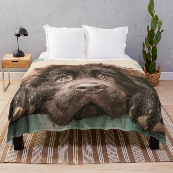 Item preview, Newfoundland Dog Peeking over Wall 01 designed and sold by Elisabeth Lucas.
