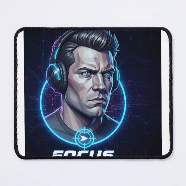Item preview, Focused Gamer | Neon Blue Intensity | E-Sports Vector Art designed and sold by Satpura punti baba .