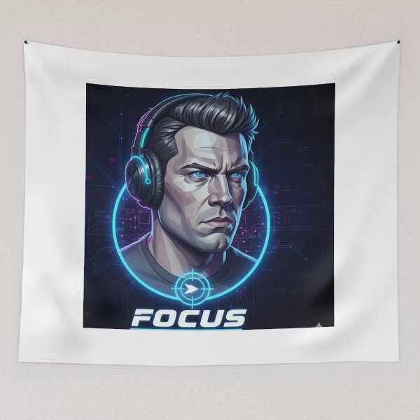 Item preview, Focused Gamer | Neon Blue Intensity | E-Sports Vector Art designed and sold by Satpura punti baba .