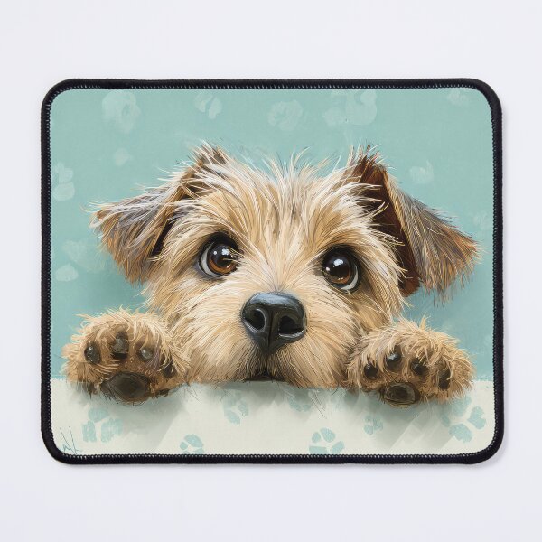 Item preview, Norfolk Terrier Peeking over Wall 01 designed and sold by Elisabeth Lucas.