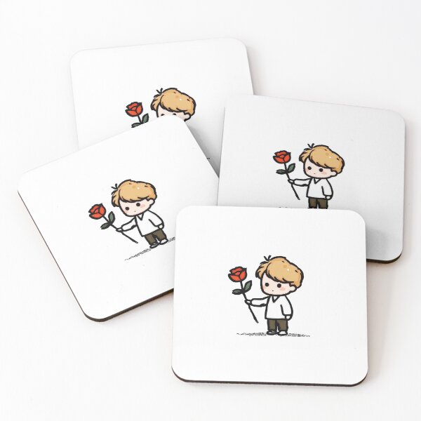 Item preview, Cute chibi boy offering red rose sweet Valentine illustration adorable romantic love themed art designed and sold by Mimoshi ⭐⭐⭐⭐⭐.