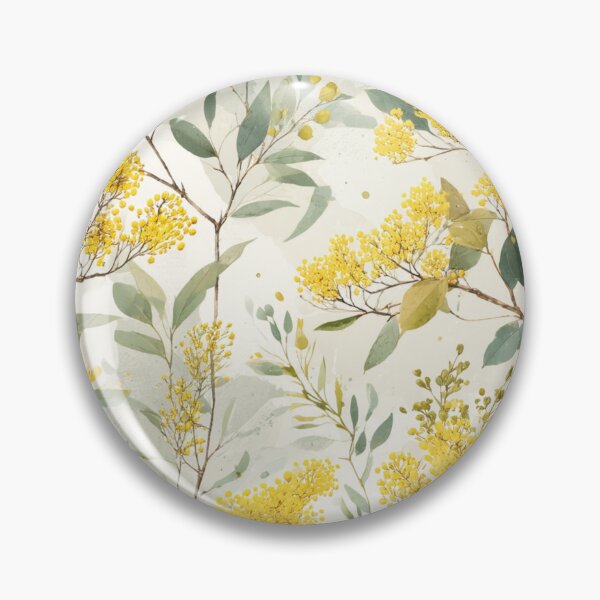 Item preview, Australian Golden Wattle Illustration — Seamless Botanical Print designed and sold by TroyTheTerrific.