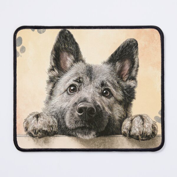 Item preview, Norwegian Elkhound Peeking over Wall 01 designed and sold by Elisabeth Lucas.