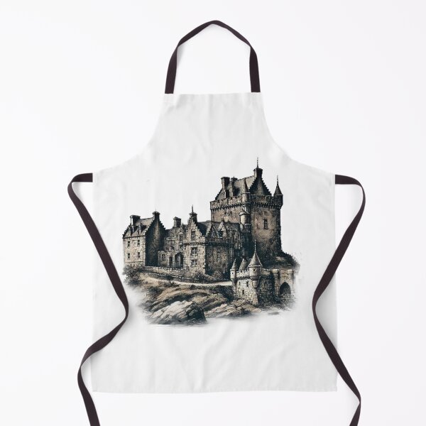 Item preview, Medieval Scottish Castle – Vintage Charcoal Illustration designed and sold by CelticSoulShop.
