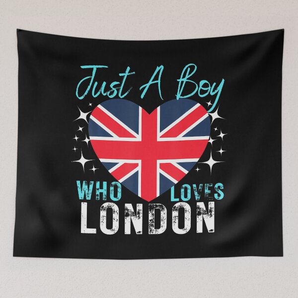 Item preview, United Kingdom Just A Boy Who Loves London Heart Flag Boys designed and sold by TerriMichelle.