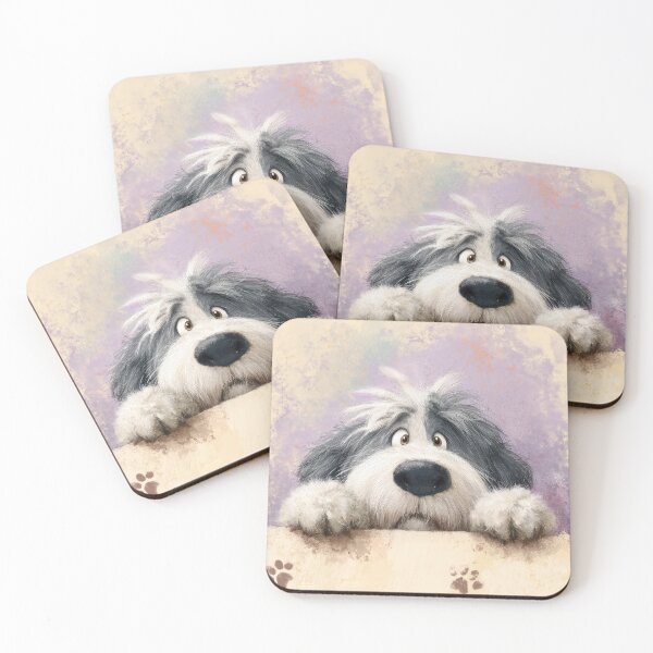 Item preview, Old English Sheepdog Peeking over Wall 01 designed and sold by Elisabeth Lucas.