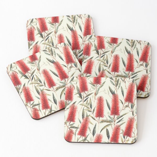 Item preview, Red Bottlebrush Pattern — Elegant Australian Native Floral designed and sold by TroyTheTerrific.
