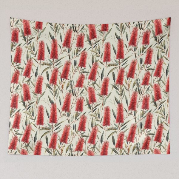 Item preview, Red Bottlebrush Pattern — Elegant Australian Native Floral designed and sold by TroyTheTerrific.