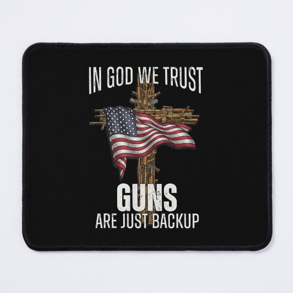 Item preview, In God We Trust Guns Are Just Backup Cross Flag designed and sold by DesireeAngela1.