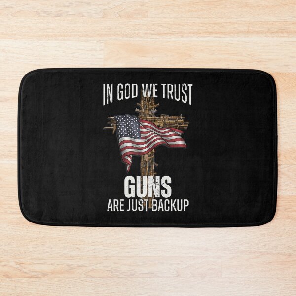 Item preview, In God We Trust Guns Are Just Backup Cross Flag designed and sold by DesireeAngela1.