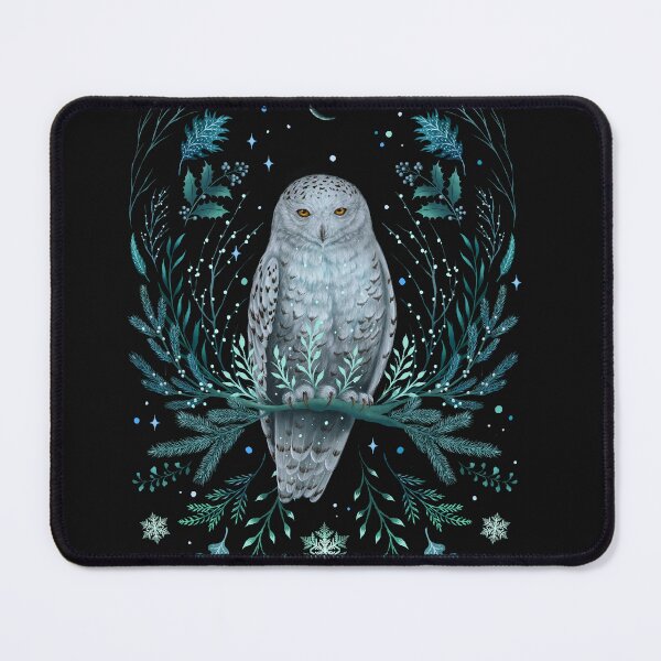 Item preview, Night snow owl in magical forest designed and sold by episodicDrawing.