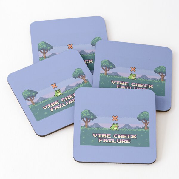 Item preview, Vibe Check Failure Pixel Art Frog Meme Landscape Design designed and sold by SplashTastic.