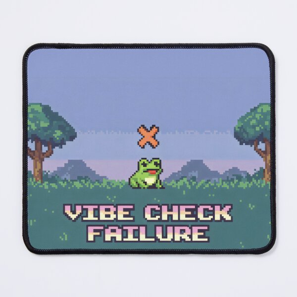 Item preview, Vibe Check Failure Pixel Art Frog Meme Landscape Design designed and sold by SplashTastic.