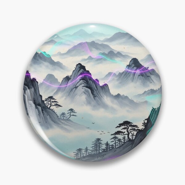 Item preview, Aurora Wave Mountains designed and sold by Kaleidoscope Print.