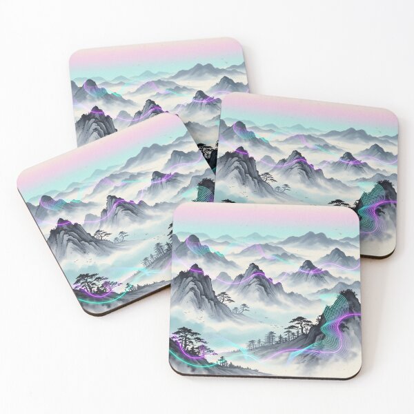 Item preview, Aurora Wave Mountains designed and sold by Kaleidoscope Print.