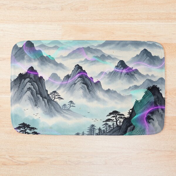 Item preview, Aurora Wave Mountains designed and sold by Kaleidoscope Print.