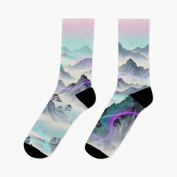 Item preview, Aurora Wave Mountains designed and sold by Kaleidoscope Print.