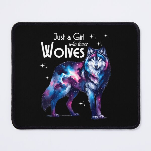 Item preview, Just A Girl Who Loves Wolves Girls Women ns Wolf Lover designed and sold by LindaRuby1.