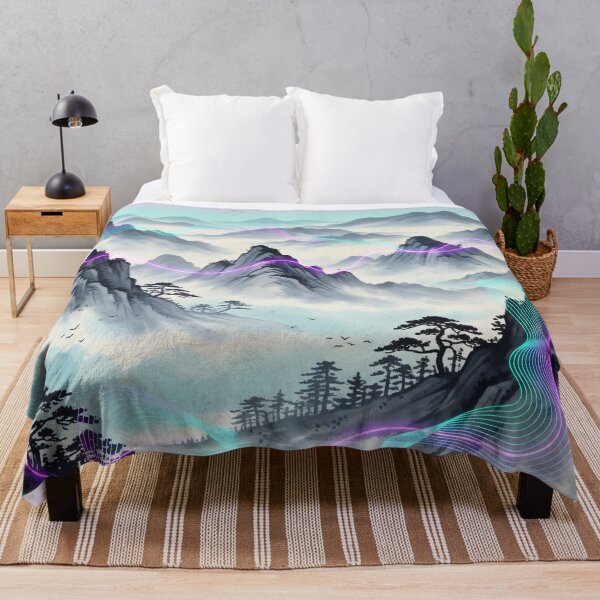 Item preview, Aurora Wave Mountains designed and sold by Kaleidoscope Print.